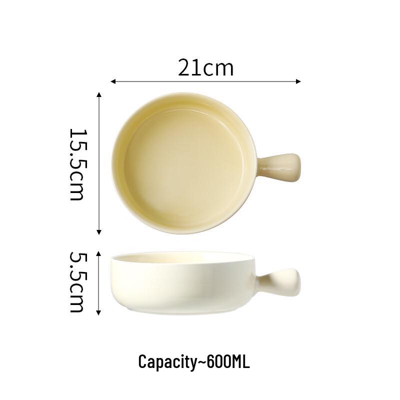 ZISIZ Ceramic Handled Serving Bowl