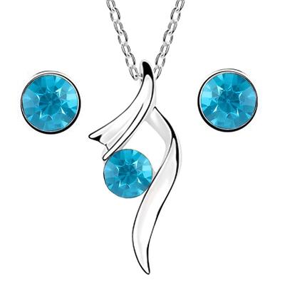 Peora Silver Cubic Zircon Pendant & Earrings Jewellery Set for Women & Girls