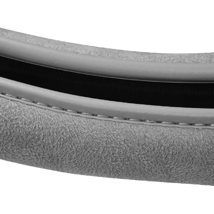 CAR PASS Car Steering Wheel Cover,14.5-15 Inch Gray Faux Suede Universal Memory Foam Auto Steering Wheel Covers Breathable Anti-Slip Odorless