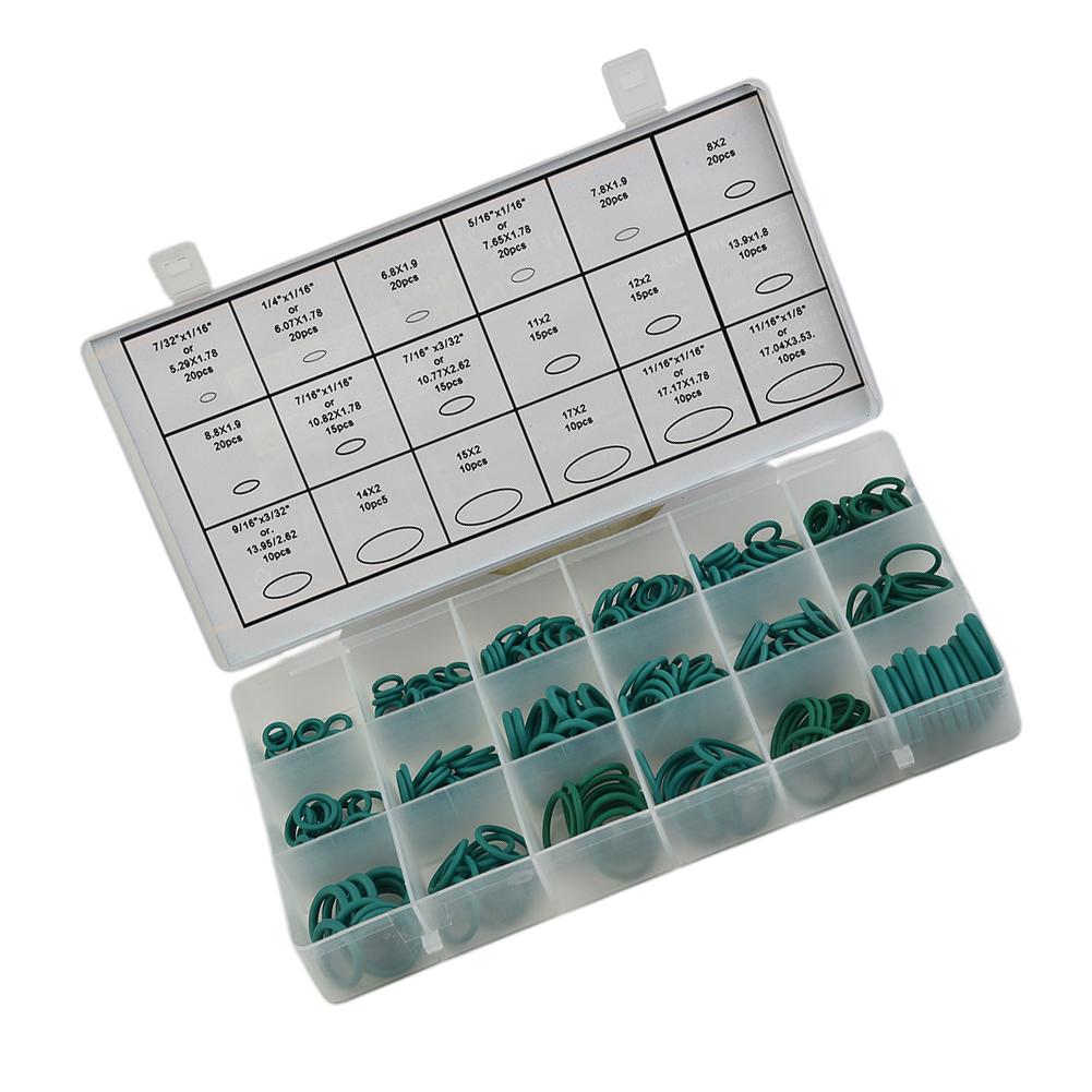 Sealing Ring O-rings Seal Set Sealing 18 Sizes With Plastic Case Green HNBR Parts Universal 18 Sizes New R134a