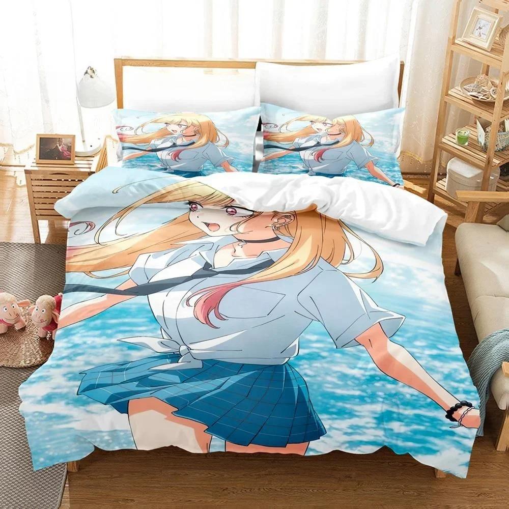 Anime My Dress-Up Darling Bedding Set Single Twin Full Queen King Size Bed Set Adult Kid Bedroom Duvet Cover Sets Home Textiles