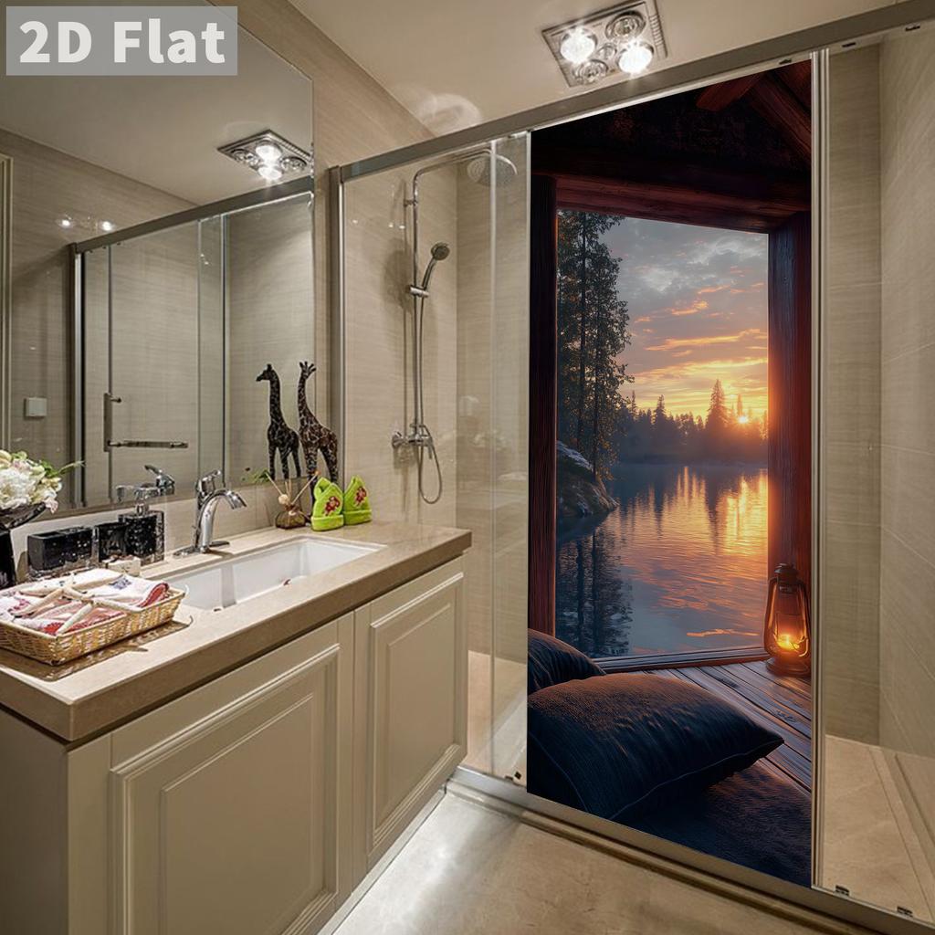 77/90cm Self-Adhesive Door Stickers Removable Wall Sticker Scenery Wallpaper Stone Stair Murals for Doors Modern Home Decor