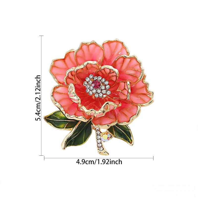 1Pcs Elegant Classical Style Flower Lapel Pin Exquisite Luxury Peony Flower Brooch For Suit Cheongsam Sophisticated Taste