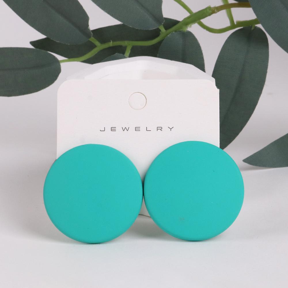 Trendy Korean Red White Black Pink Stud Earrings For Women Girl Geometric Big Square Round Acrylic Earrings Fashion Jewelry Gift