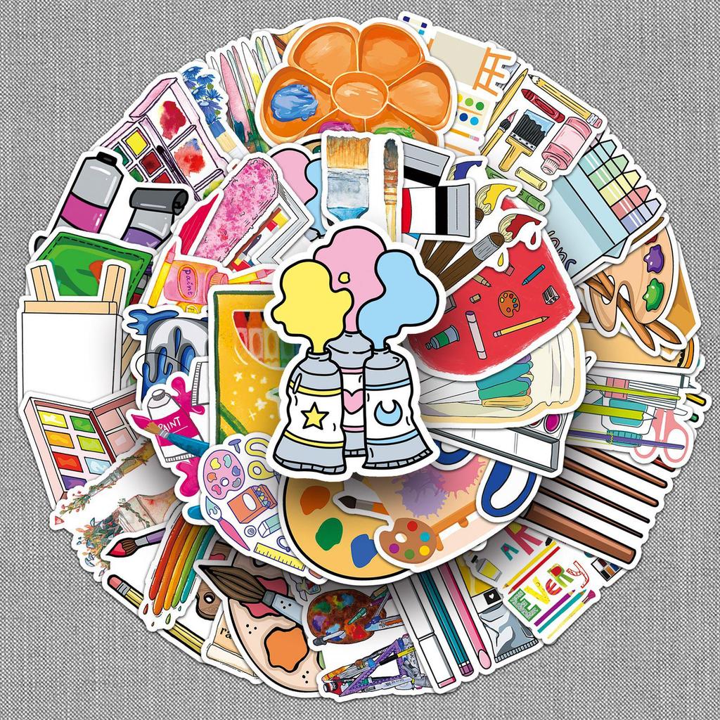50 Graffiti Stickers: Creative, Artistic Decorations for Stationery, Suitcases, and Water Cups