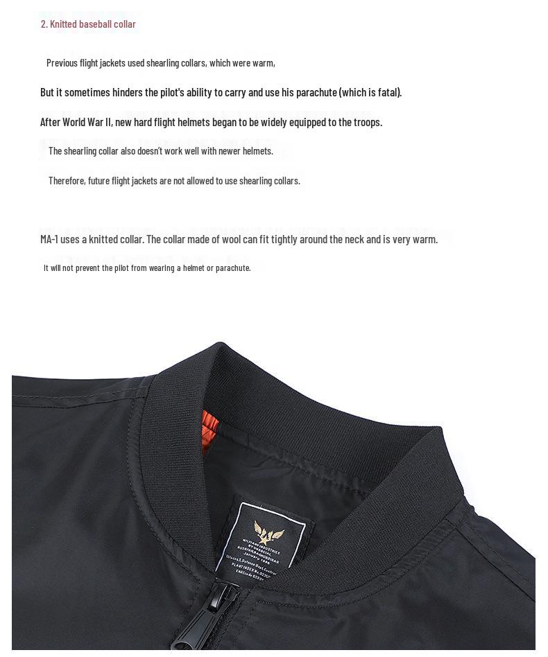 Veste de Pilote MA1 Force Aérienne Homme Automne & Hiver [Optionnel Coton Plus/Fine]