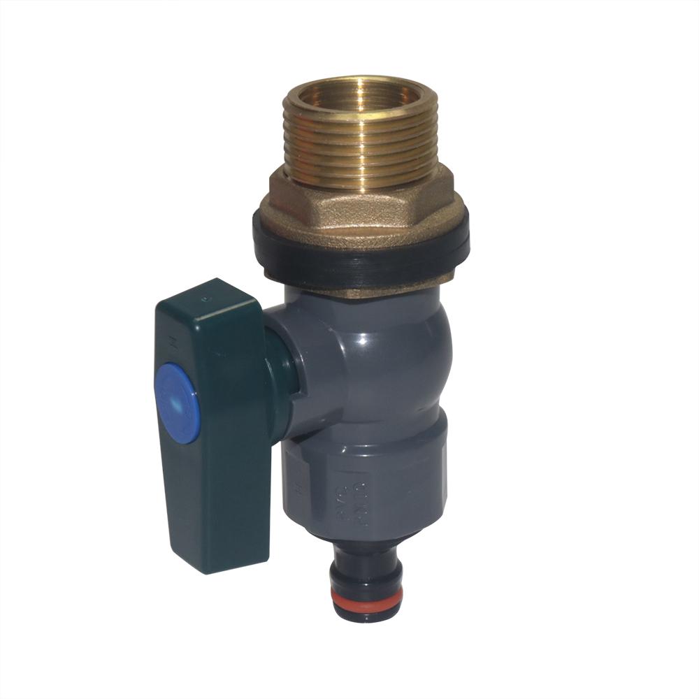 Garden water connection copper threaded flange plastic ball valve set 1'' To 3/4'' Garden irrigation water tank faucet