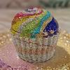 Clutch de Cupcake: Bolsa de Noite Sorvete de Cristal com Detalhes Metálicos