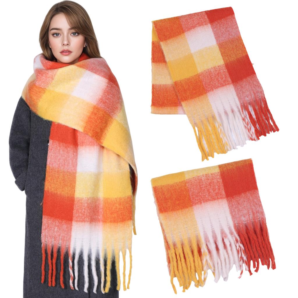 Winter Cashmere Scarf Student Neck Thick Warm Shawl For Women Men Popular Tassel Scarves Bufanda Blanket Pashmina Wraps Poncho