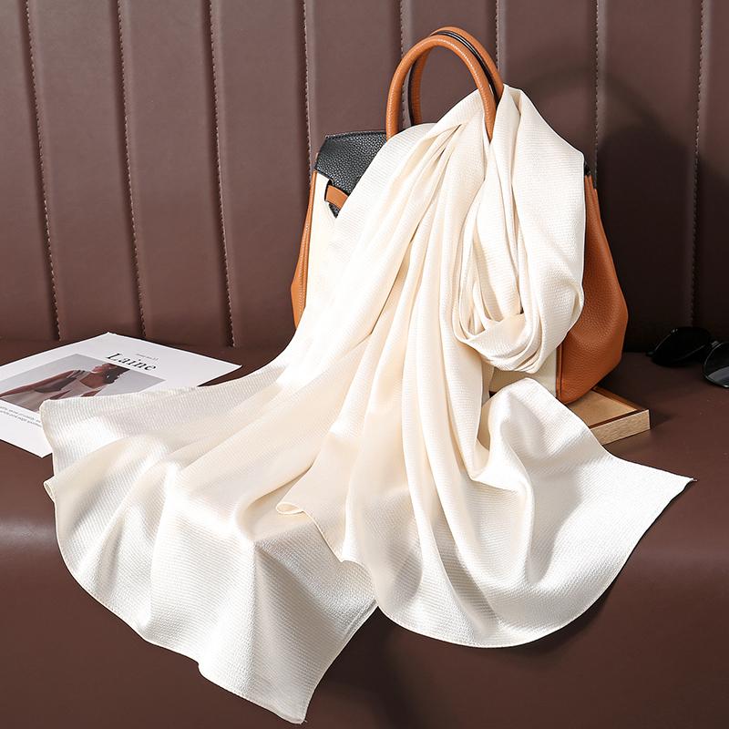 Solid Color Luxury Fashion Women Hijab Scarf Long Silk Soft Comfortable Scarves Shawl Muffler Neckerchief Outdoors Bandanna Lady
