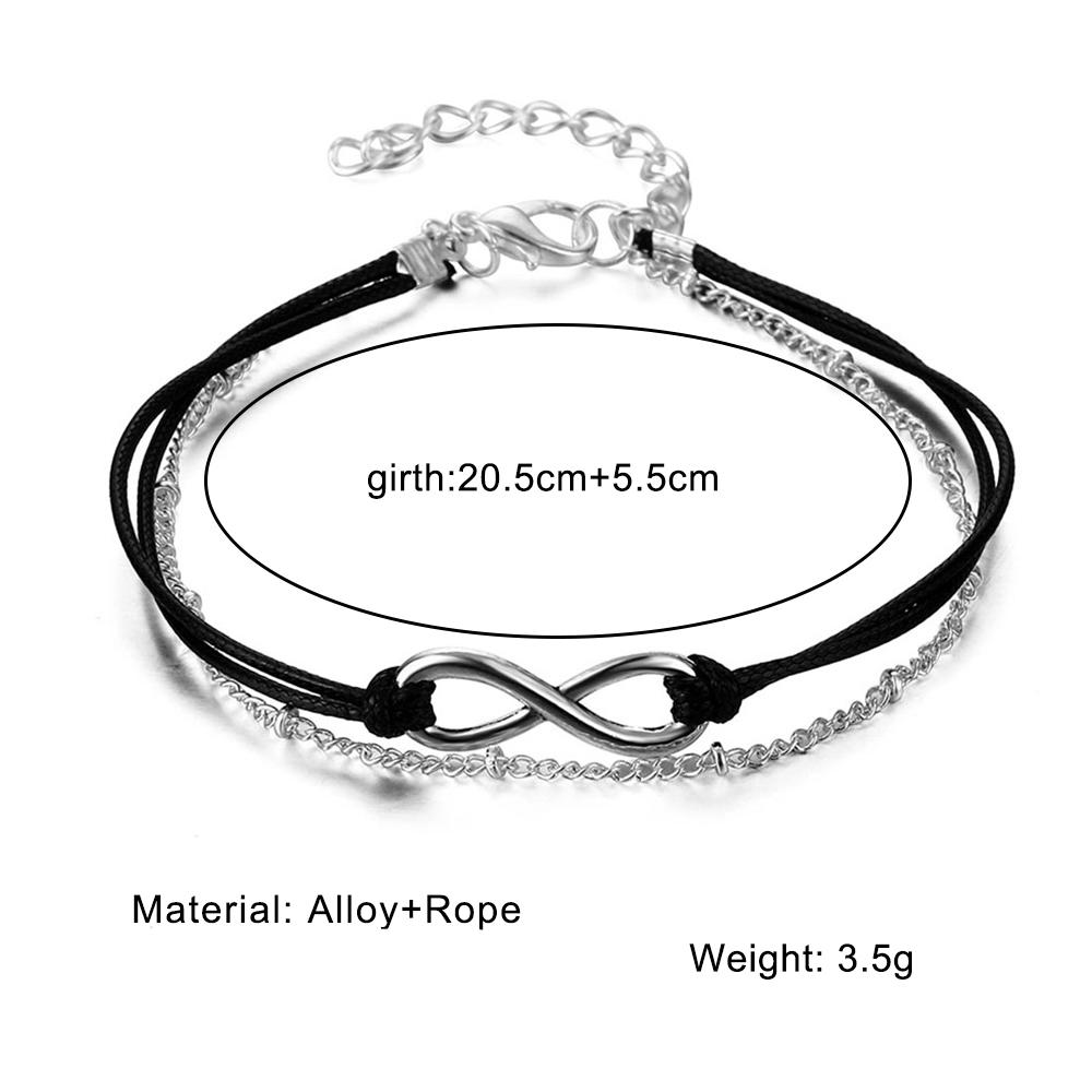 Bohemia Lady Creative Lucky 8 Word Beach Summer Fußkettchen-Armband