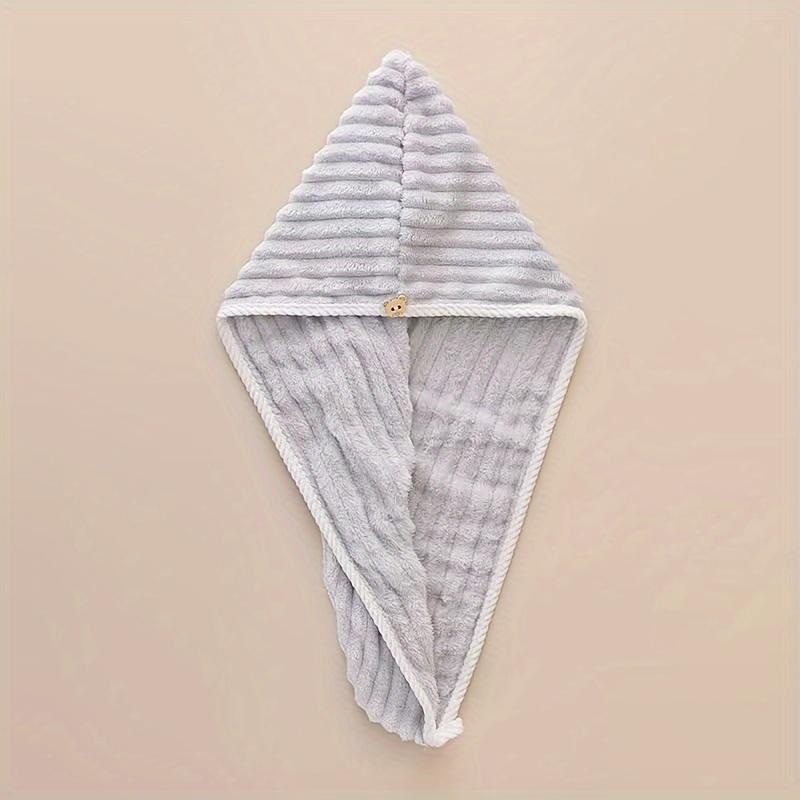 

1 шт. Унисекс Быстросохнущее Полотенце для Волос, Толстый Мультяшный Полосатый Головной Платок для Нормальных и Вьющихся Волос, Предметы первой необходимости для ванной 1PC серый