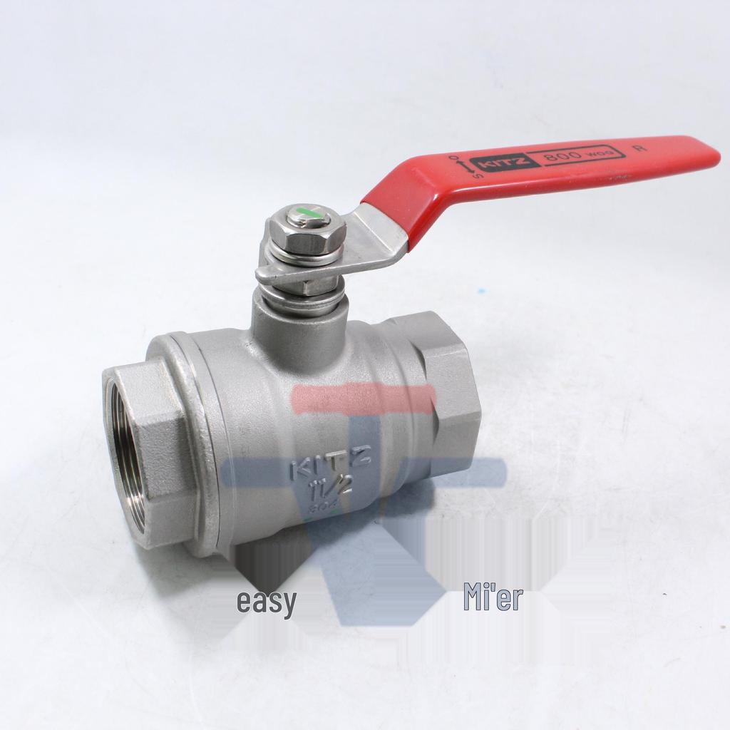 KITZ Stainless Steel High-Pressure Two-Way Ball Valve UTH800, Threaded, Large Flow Shut-off Valve