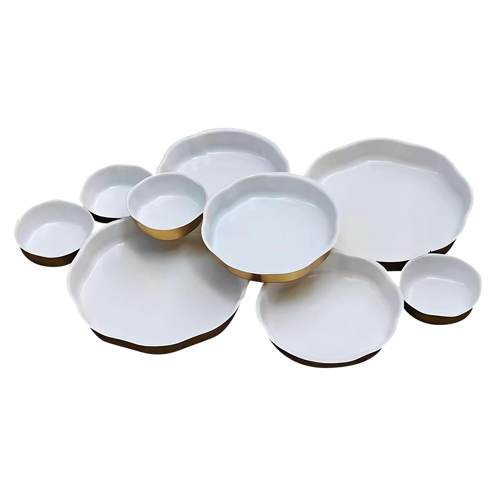 

Cluster Serving Bowls , Nine, Plate Home Decor | Cluster Of 9 Serving Bowls,for Dining Room Parties Wedding Snacks Chips Fruit Candy Meals Appetizers One Size білий