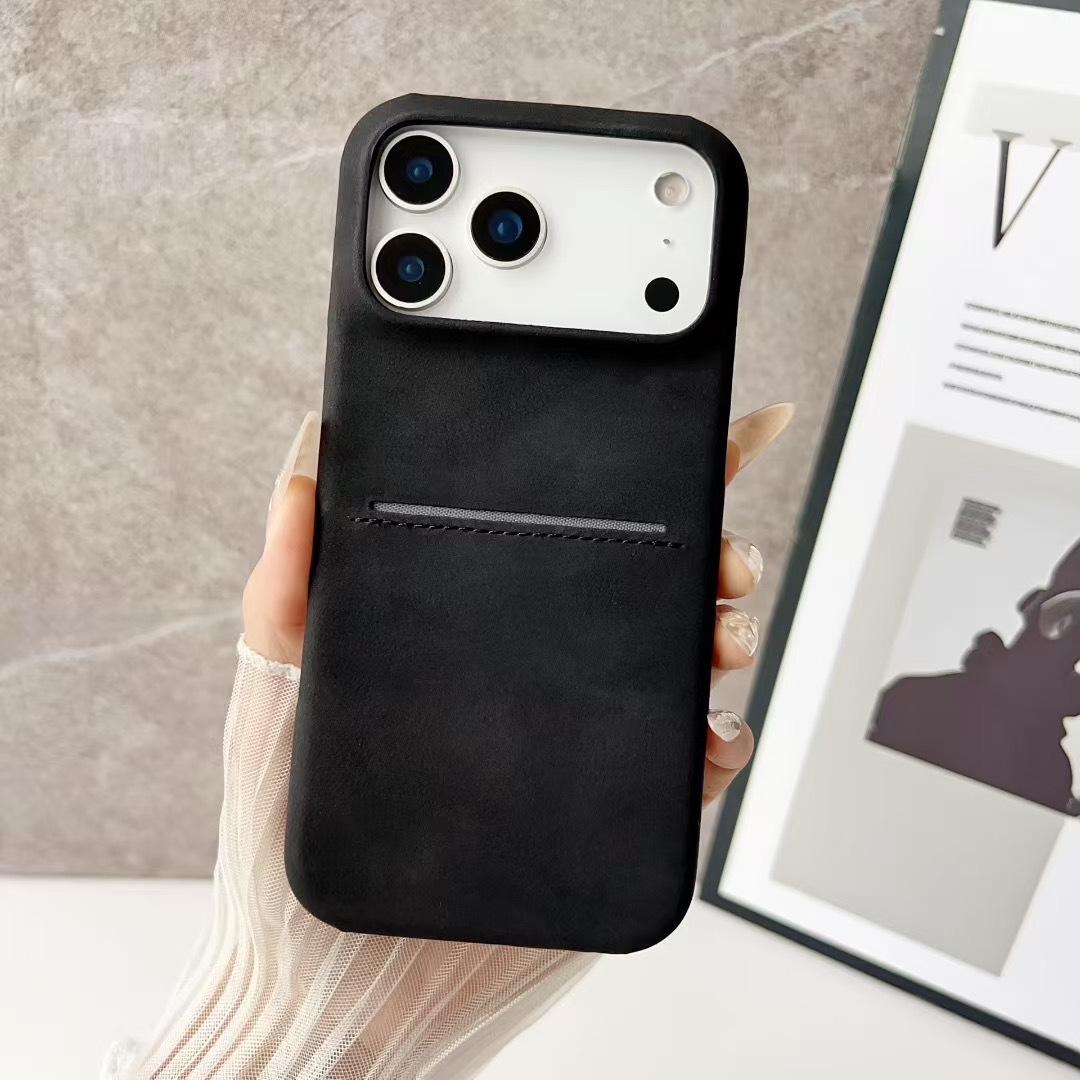 Universal Card-Slot Full-Cover Phone Case Suitable For iPhone 17 Pro Max Air Can Store Cards, Minimalist Design, Scratch-Resistant Protective Case IPhone 17 Pro