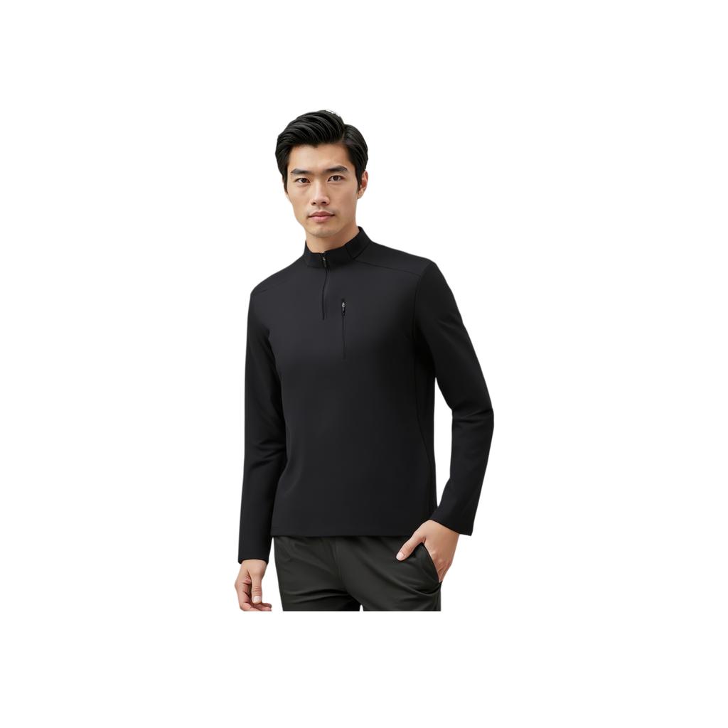 Anta Champion All-Weather Series Stand Collar Solid Color Pullover Comfortable Versatile Long Sleeve Knit Sweater Men Tops 152540408-3