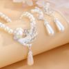 Pearl Necklace Earrings Set For Girls All  Novel Alloy Gold And Silver Two-Piece Set