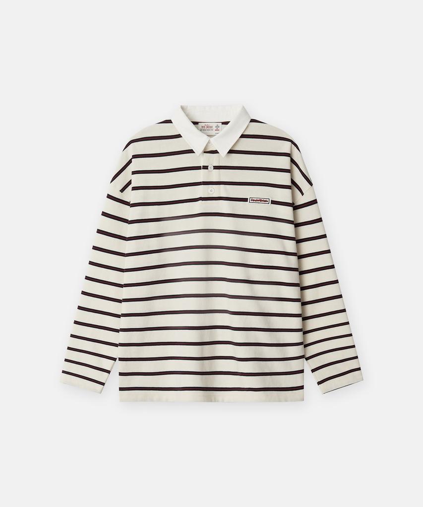 TOULN BRICK Tb-Stripe Rugby T-Shirt Iv (E6W10G3201)