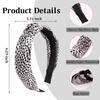 Knotted Headbands for Women Girls 4Pcs White Black Leopard Print Headband Cute Fashion Wide Headbands for Women Non Slip Hairbands Head Bands for