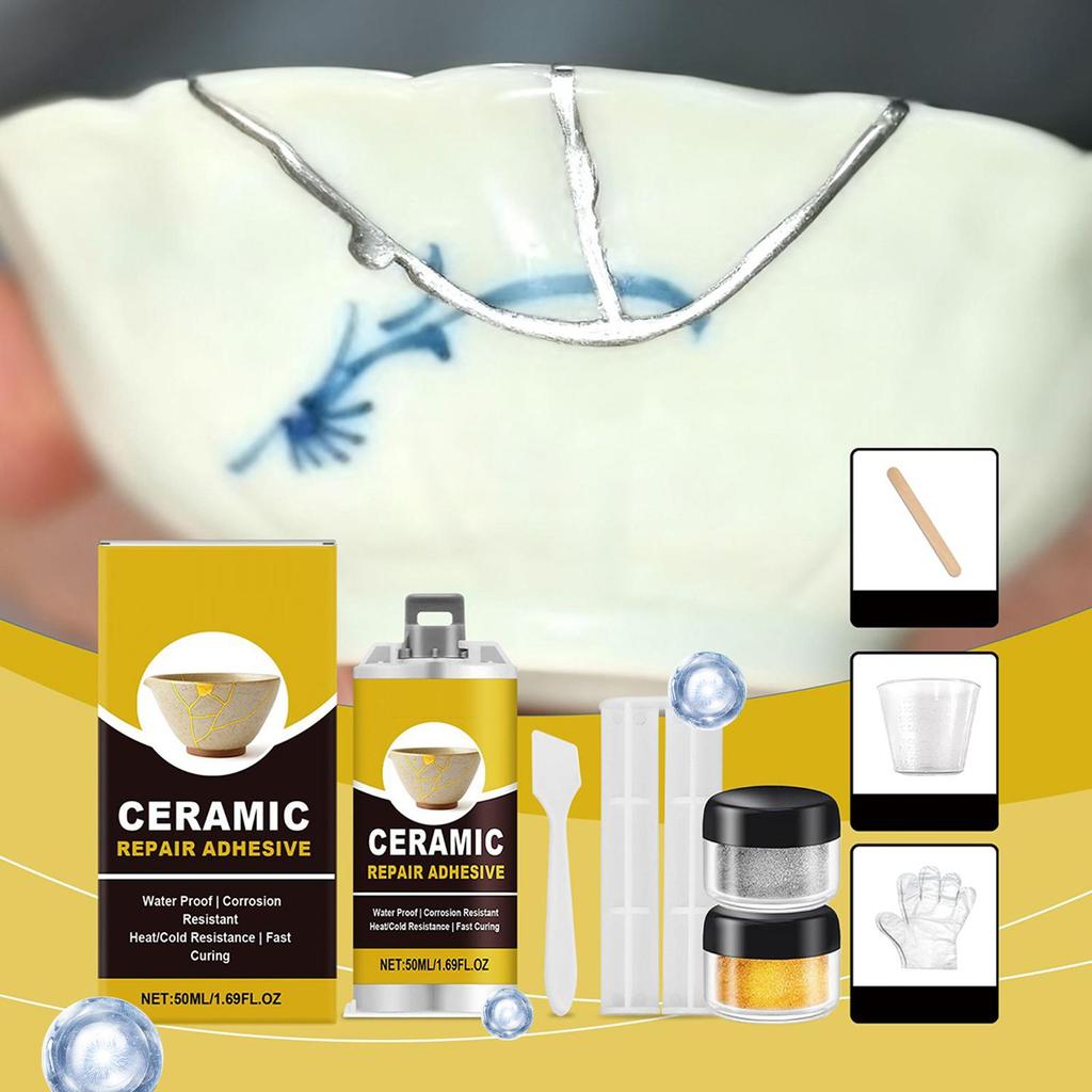 NEW Pottery Repair Kit Ceramic Glue Repair Kit For Pottery Adhesive Food Safe For Bathtub Vanity Plate Art Craft Figurines
