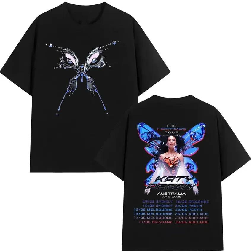 Katy Perry The Lifetimes Tour 2025 Heavy Cotton Black Shirt 2 Sides CM362 S