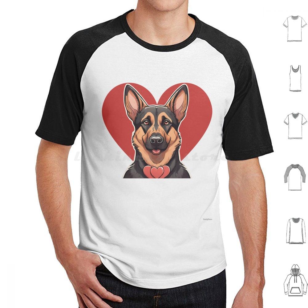 Cute Valentine German Shepherd Dog T Shirt Men Women Kids   Valentine Valentine Dog German Shepherd Cute Dog Dog In Heart