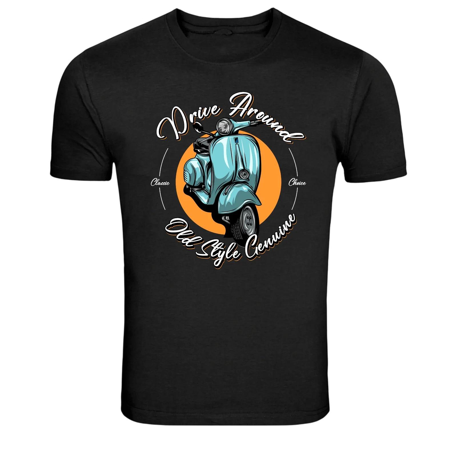 Vintage Scooter Old Style Classic Ride Graphic T-Shirt M