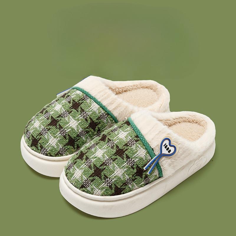 Thick Soled Cotton Slippers for Home Warmth and Non-slip