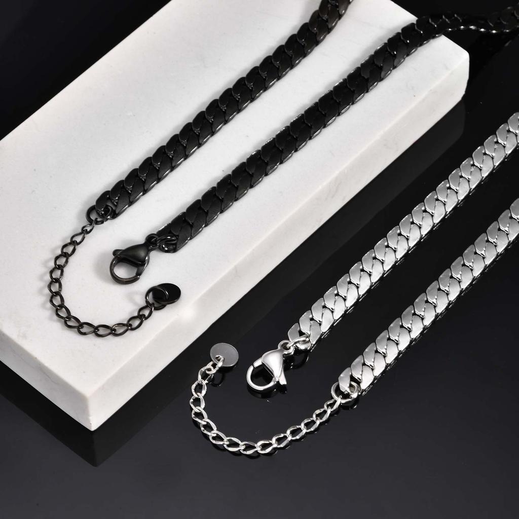 Edelstahl Kubanische Kette Halskette für Männer 6mm Kette Punk Minimalistische Halskette Hip Hop Wasserdichter Schmuck Geschenk 50/55cm
