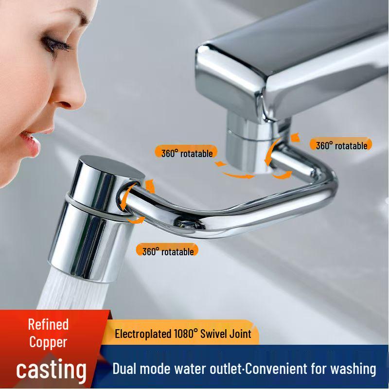 U-Shaped Basin Faucet Extender with Dual Gear Modes and Anti-Splash Aerator