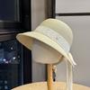 New French-style Lace Bow Sunshade Straw Hat for Women, Summer Seaside Vacation Beach UV Protection Sun Hat