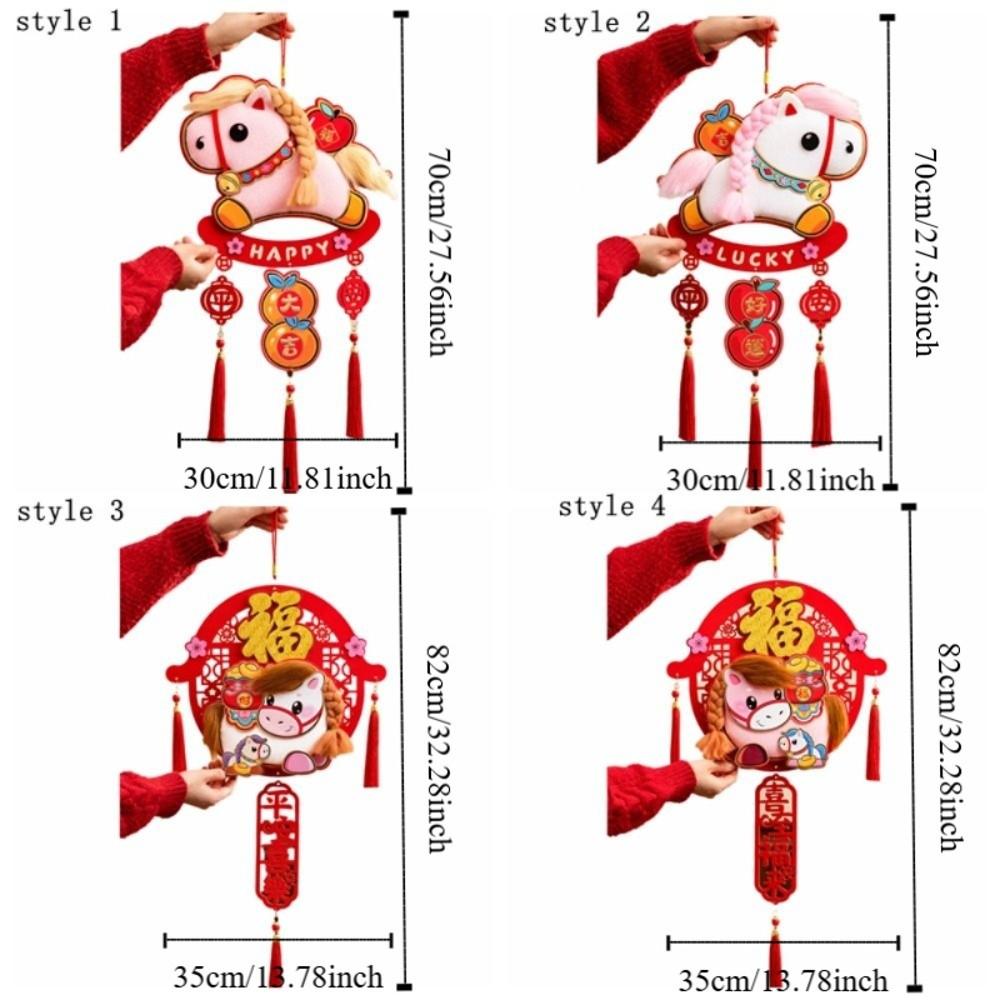 3D New Year Door Decoration Cartoon Lucky Charm Door Hanging Horse Year Pendant Home Furnishings