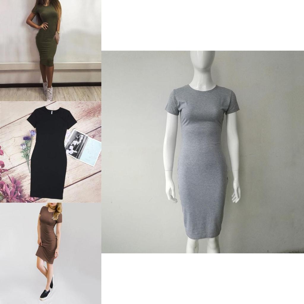 Elegant Womens Short Sleeve Bodycon Pencil Dress For Summer Casual Plus Sizes