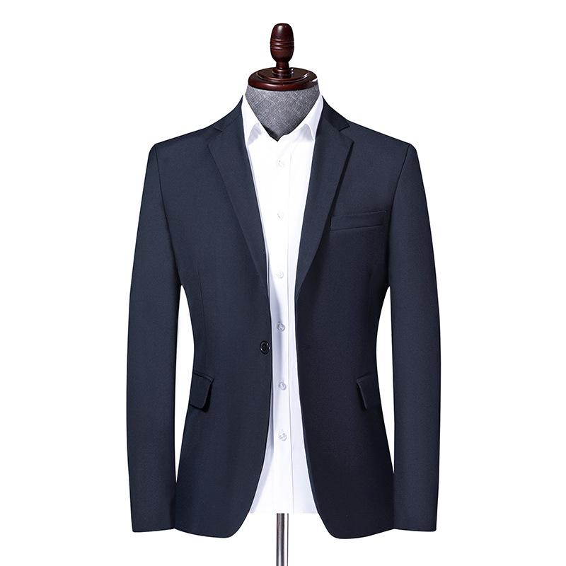 Men's Solid Color Slim Fit Blazer - Korean Style Casual Suit for Autumn & Spring
