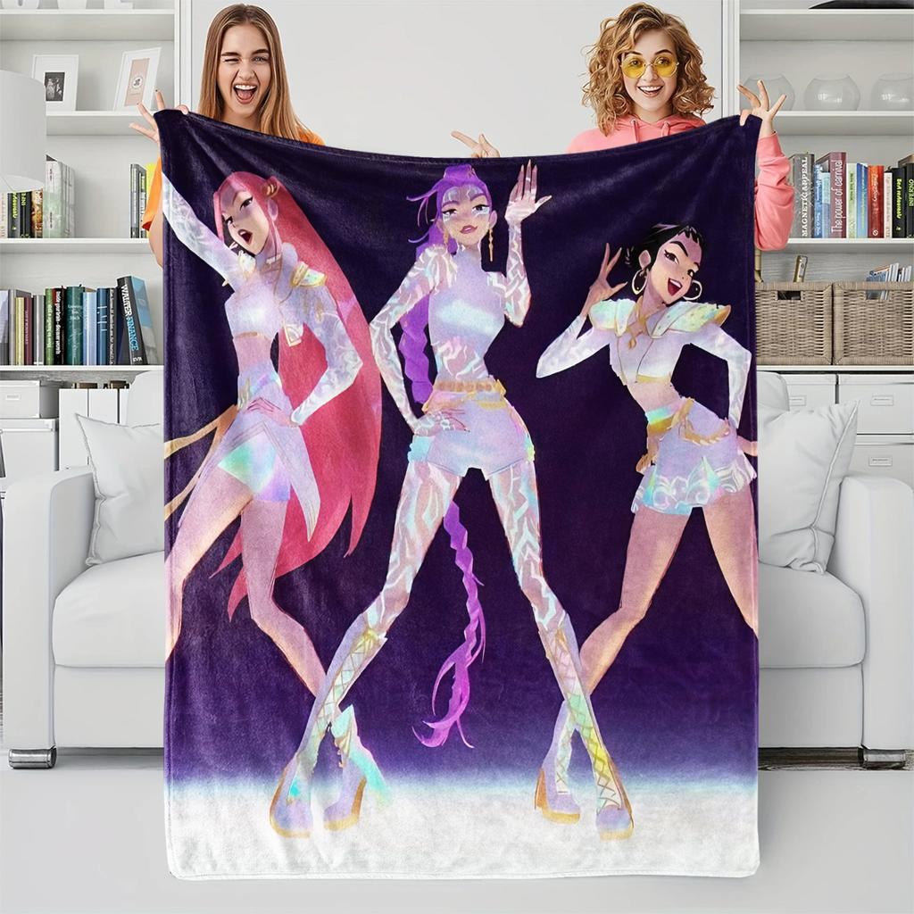 K-Pop Demon Hunters Fan Gifts Blanket Anime Flannel Throw Blanket Suitable Home Leisure Camping Travel Multifunctional Blanket