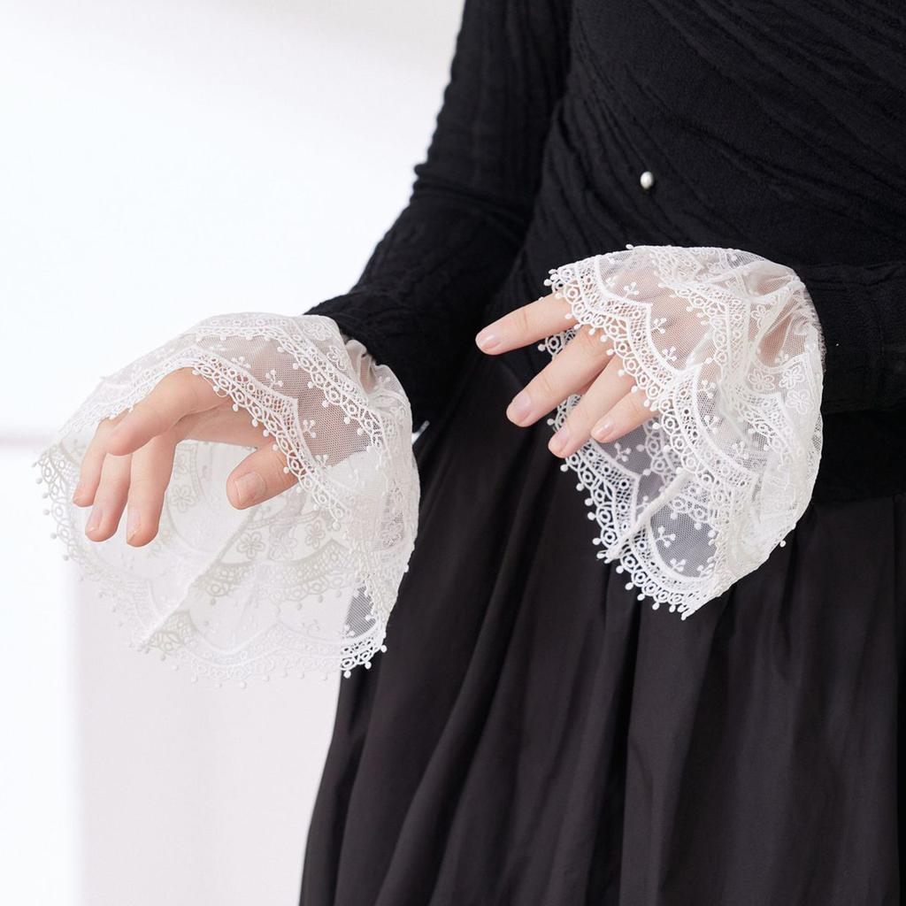 Elegant Faux Arm Sleeves Embroidery Flower Decorative Wrist Cuffs Lace Covers For Women Girl Daily And Special Occasion