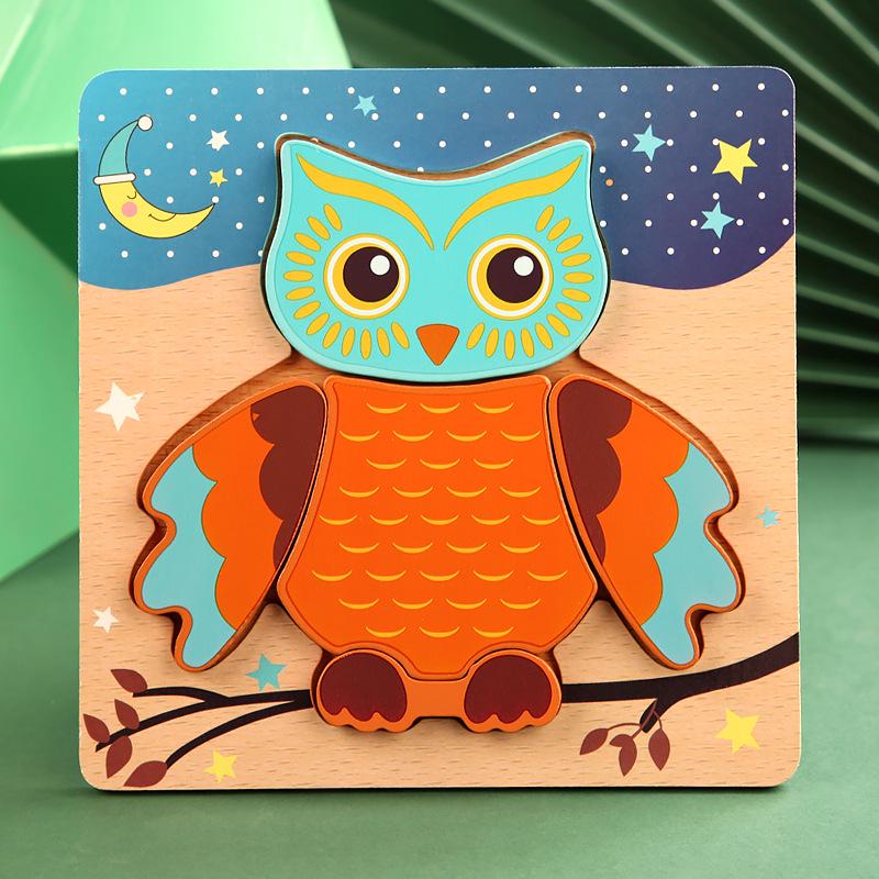 Wooden 3D Educational Puzzle for Toddlers - Interactive, Creative Hands-on Toy for Ages 1-3