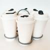 2Pcs Plastic Coffee Cup Holder Handheld Coffee Cup Carrier Holder 6 Cup Glass Carousel Holder  Bar