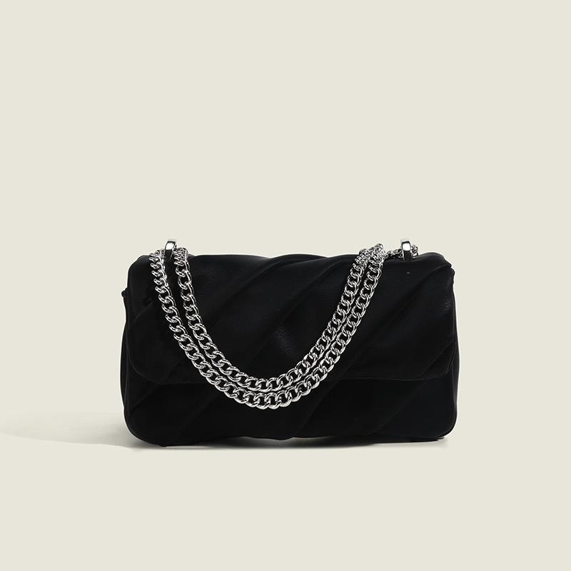 

Fashi Chain Small Crossbody Bag for Women Soft Leather Shoulder Bag Design Diamd Lattice Handbag Square Messenger Bags чёрный