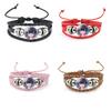 Stylish Kimetsu No Yaiba Leather Bracelet With Inosuke Charm Mixed Materials