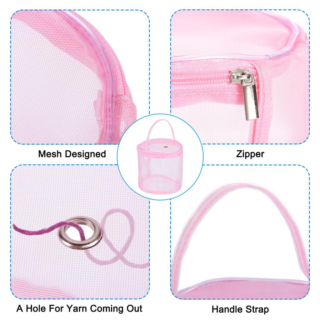 1/2pcs Yarn Storage Bag Portable Crochet Knitting Bag Case Skein Ball Holder Mesh Basket Organizer Crocheting Tote for Sewing