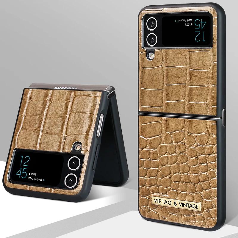Solid Color High-end Texture Suitable for Business People PU Leather Phone Case for Samsung Galaxy Z Flip 5 4 3 Cover