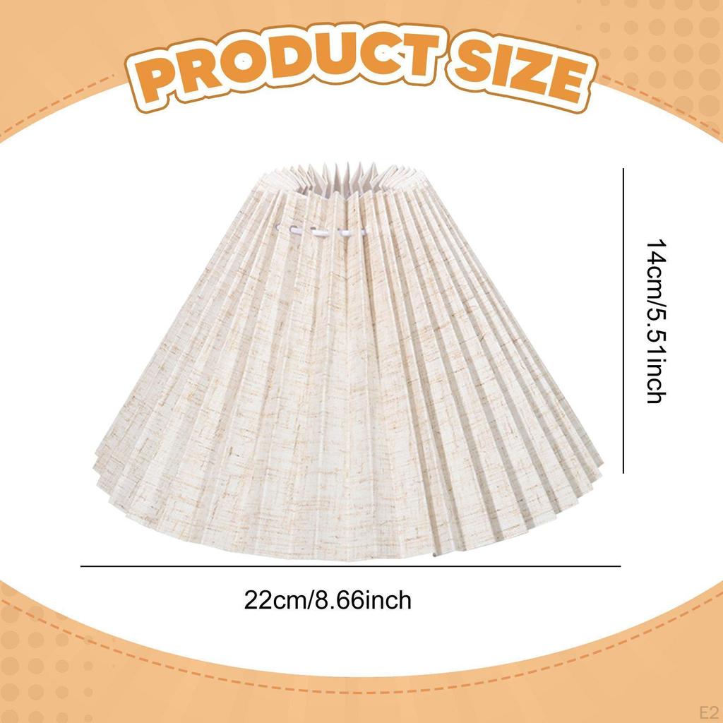 Pleated Lampshade Desk Lamp Cover Fits E27 Base Modern Easy Assembly Table Shade Light