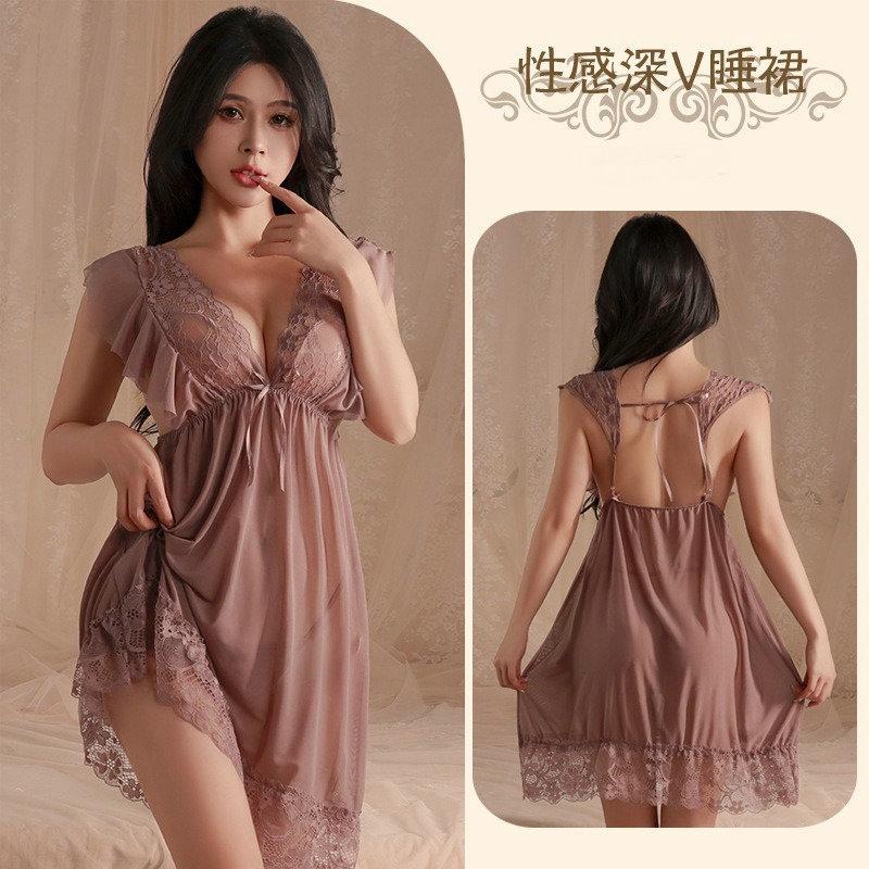 Sex Underwear Sexy Large Size Suspender Pajamas Women's Summer Perspective Lace Sex Pajamas Loungewear