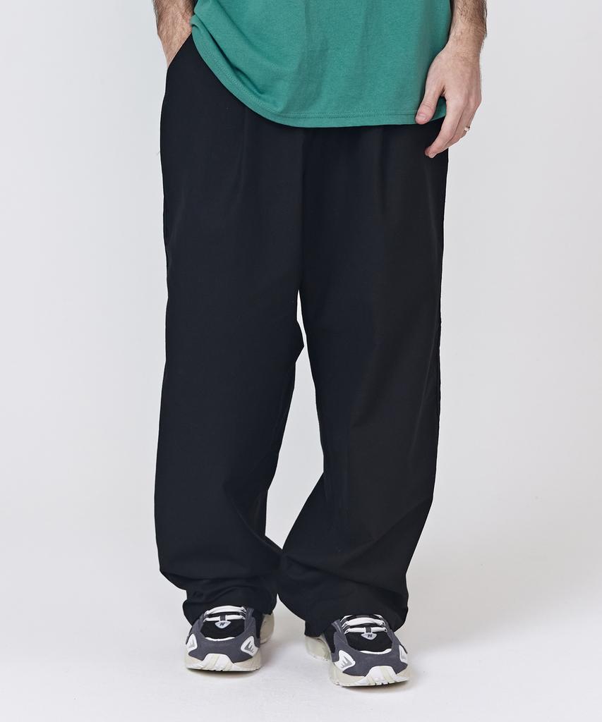 CARGOBROS [Summer Fabric] Cb Cotton Wide Pants (Black)