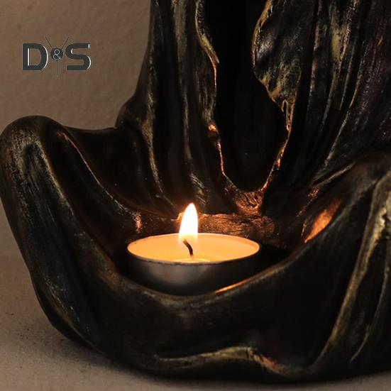 Halloween Ghost Wizard lysestake harpiks figur duftende telys stearinlys lysestake bord midtpunkt Desktop dekorasjon Festival gave