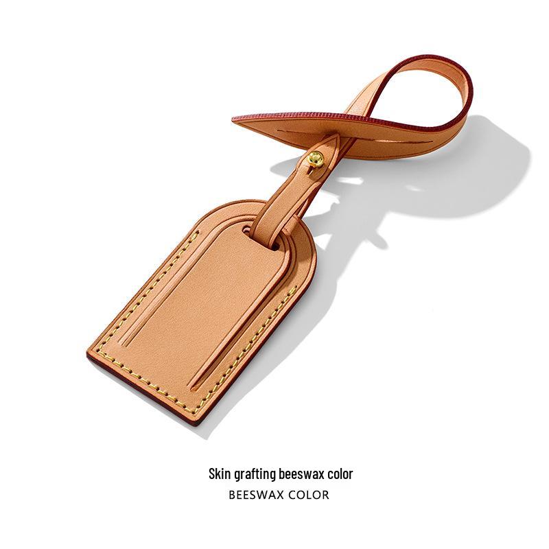 D-70 Leather Luggage Tag for LV Montaigne Bag – Old Flower Design, Travel Tag Replacement, Color Change Option.