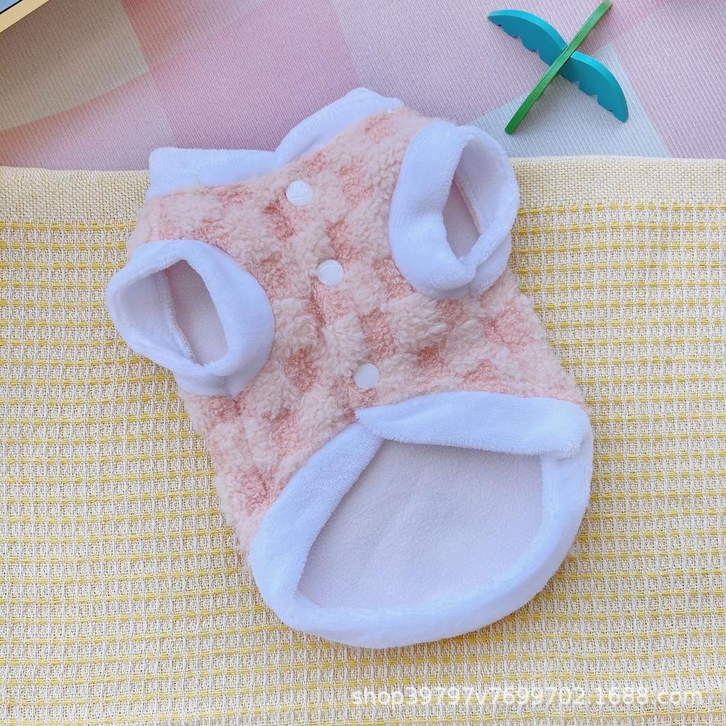 Autumn and Winter Pet Dog Dog Cat Clothes Vest Thickened Warm Cute Go Out Cold Pet Clothing