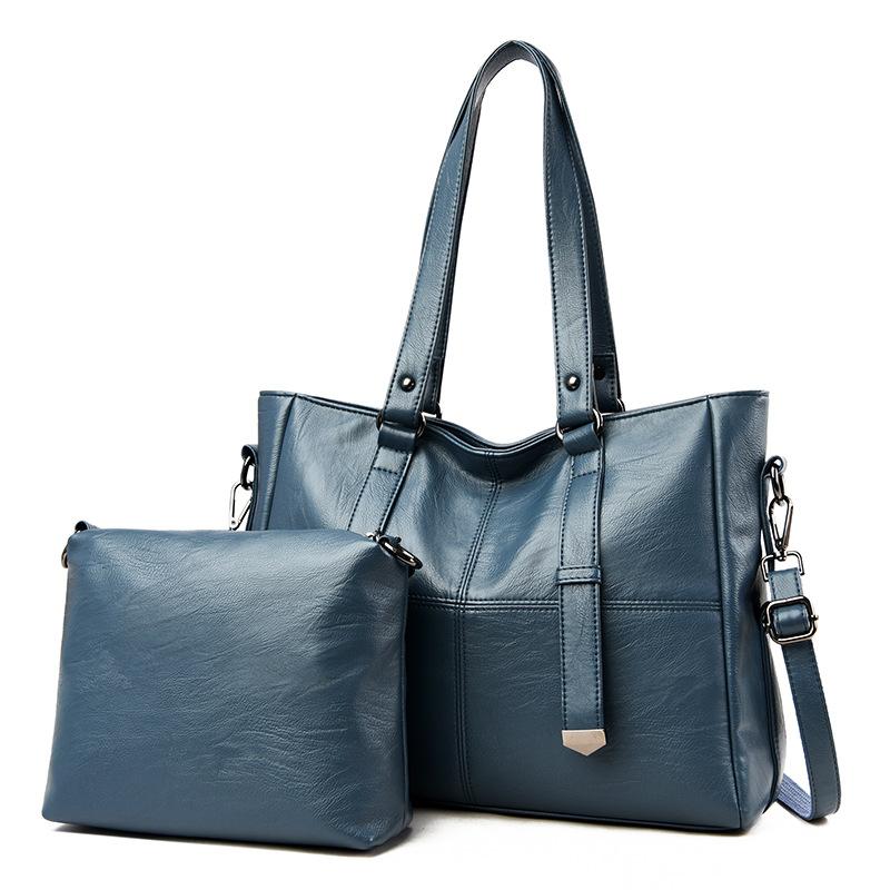 Luxury Women's Bag European and American Retro Mother Bag Women's Handbag Solid Color Large Capacity Texture Women's Shoulder Bag