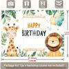 Party Backdrop Jungle Safari Cartoon Giraffe Lion Balloons Festive Celebrations Photo Booth Decor Birthday Party Decor